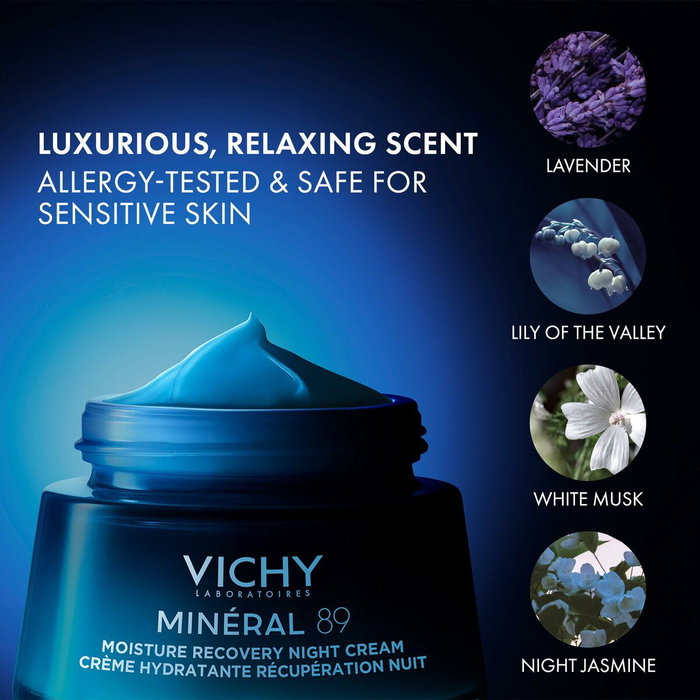 Vichy MINÉRAL 89 Crème hydratante de nuit réparatrice à la mélatonine 50 ml