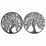 DKD Home Decor Décoration murale Arbre Métal (2 pcs) (40 x 1 x 40 cm)