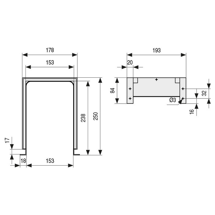 ALK Accessoire de masquage de siphon droit pour meuble de salle de bain avec tiroir - Plastique blanc - 250 mm x 178 mm x 84 mm ALK Accessoire de masquage de siphon droit pour meuble de salle de bain avec tiroir - Plastique blanc - 250 mm x 178 mm x 84 mm