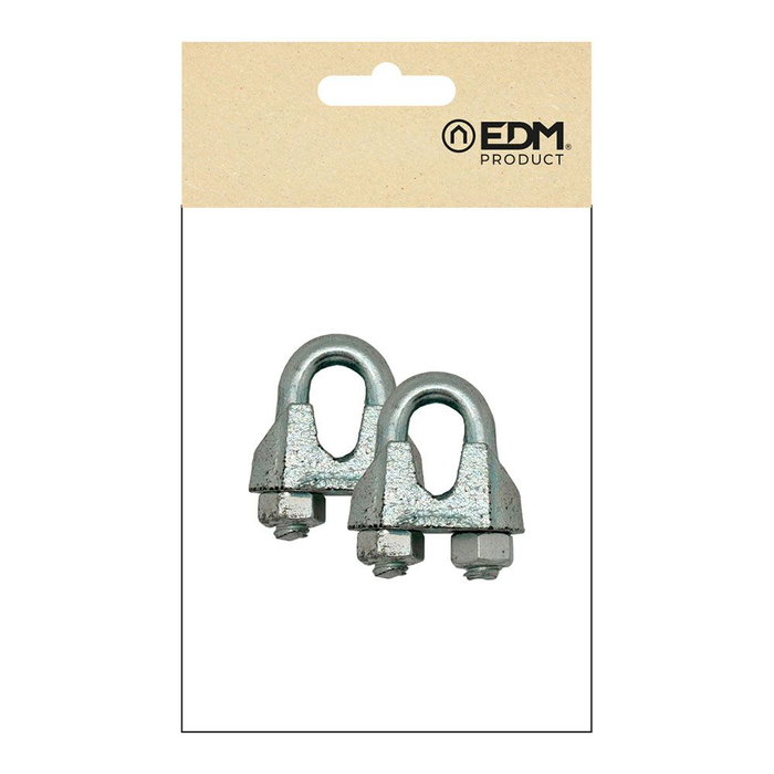 Edm Sujetacable Din-741 sjt01 en acier galvanisé, M5, 2 pièces Edm Sujetacable Din-741 sjt01 en acier galvanisé, M5, 2 pièces