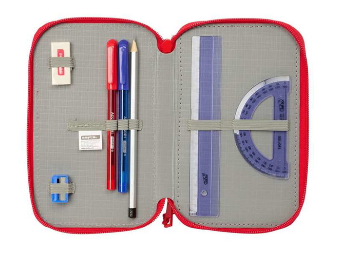 Safta Plumier Triple 37 Pièces pour Crayons - Dimensions : 12,5 x 19,5 x 5,5 cm