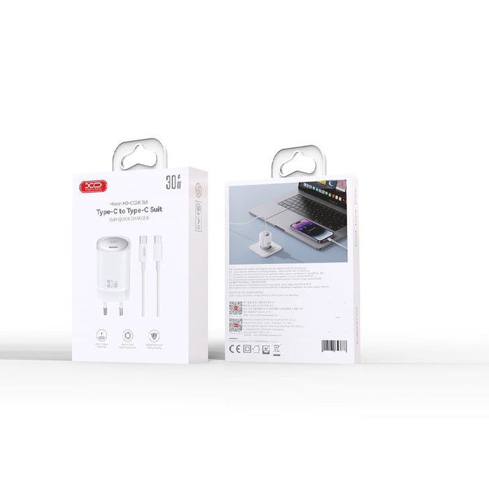 XO Chargeur de mobile USB-C PD 30W avec câble USB-C type C-C plus modèle 853885