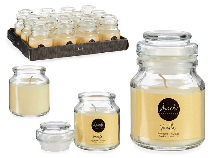 Acorde Bougie Verre Vainilla 28H 7x10x7 cm Beige (Set de 12) Acorde Bougie Verre Vainilla 28H 7x10x7 cm Beige (Set de 12)