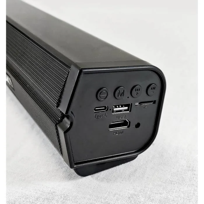 INOVALLEY Barre de son Bluetooth BS11 - 60W, 90 cm, LED colorées, HDMI, USB, microSD, FM, Batterie intégrée