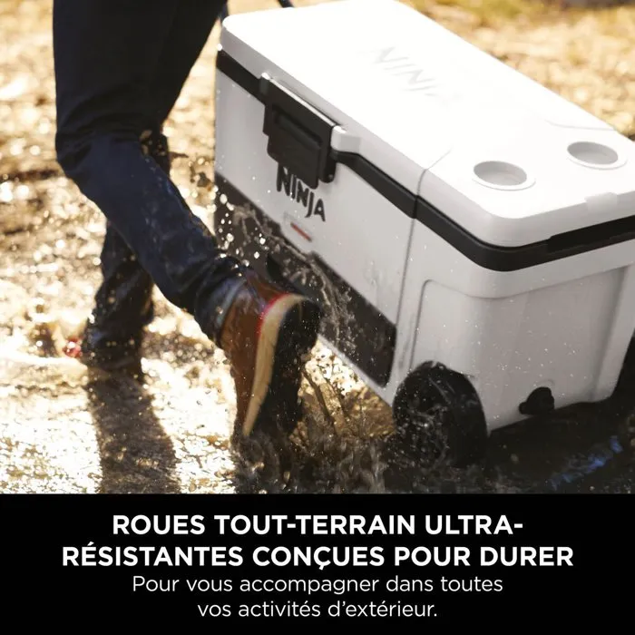 Ninja FrostVault 61 L - Glacière roulante avec zone sèche - Blanc nuage Ninja FrostVault 61 L - Glacière roulante avec zone sèche - Blanc nuage