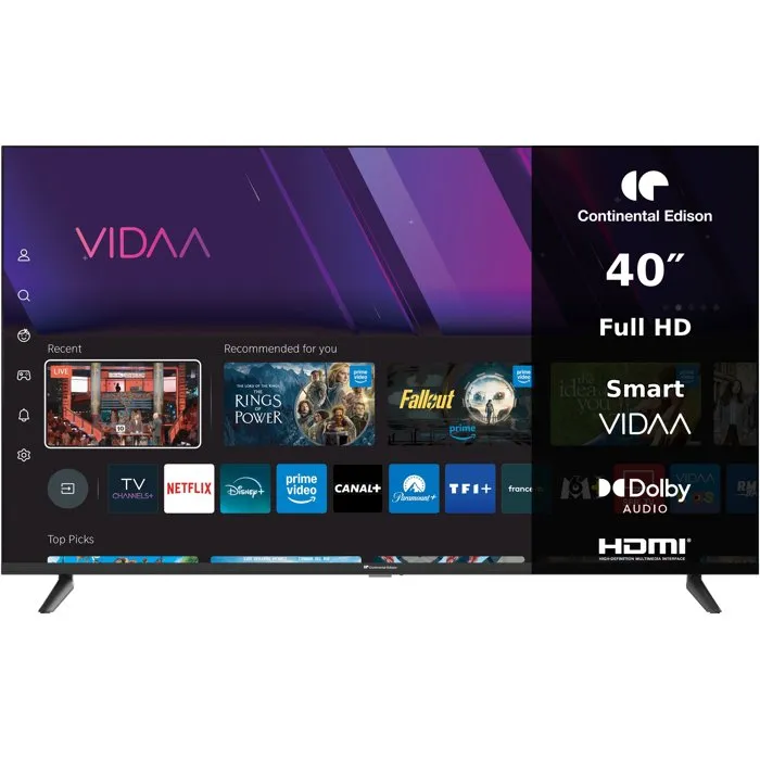 Continental Edison CELED40SVFH26B7 TV LED FHD 40 pouces Continental Edison CELED40SVFH26B7 TV LED FHD 40 pouces