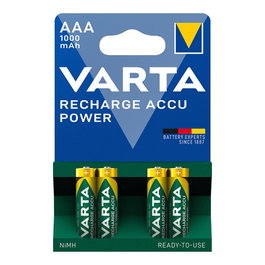 Varta Recharge Accu Power AAA HR03 Piles Rechargeables NiMH 1000 mAh 1,2 V Blister de 4