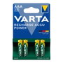 Varta Recharge Accu Power AAA HR03 Piles Rechargeables NiMH 1000 mAh 1,2 V Blister de 4