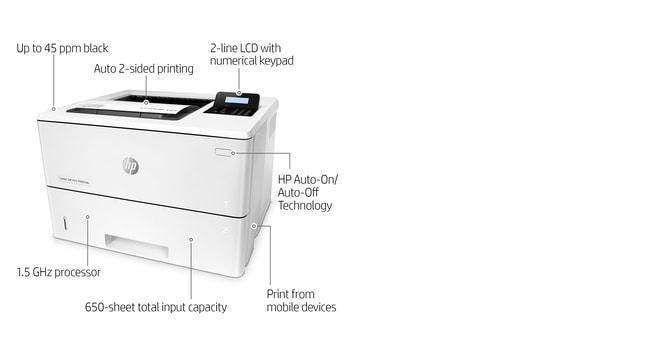 HP LaserJet Pro M501dn, Imprimante laser monochrome, Blanc