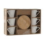 Home ESPRIT Jeu de 6 tasses avec plat Blanc Bambou Porcelaine 90 ml