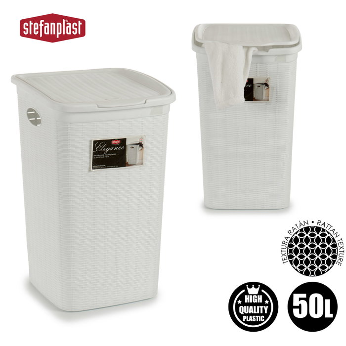 Stefanplast Pongotodo Elegance 50L Blanc 36x55x38cm Plastique (Set de 6)