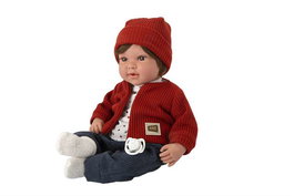 Muñecas Arias Poupée Élégance Iria 45 cm Rouge avec Mécanisme 14 Sons (Magnétique et Try Me)