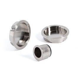 HERRAJES ALK Kit de tiradores pour portes coulissantes, nickel satiné