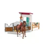Schleich 42710 Horse Club - Figurine Horse Box avec Hannah et Cayenne - Jeu d'imagination pour Enfants dès 5 Ans