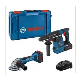 Bosch Professional Combo Kit 2 outils 18V sans fil GWS 18V-10 P Meuleuse d'angle + GBH 18V-26 Marteau perforateur avec 2 batteries ProCORE18V 5.5Ah