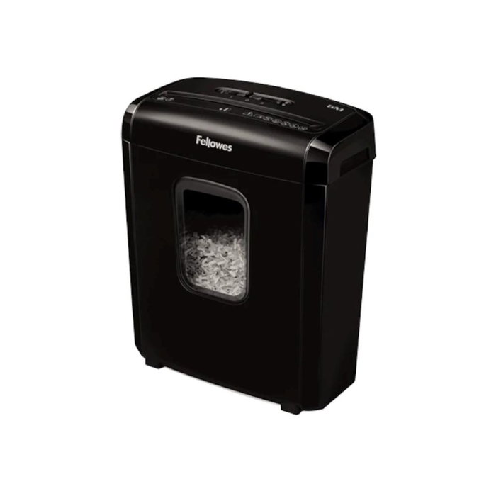 Fellowes 4631101 Destructeur de Papier 6M Minicorte Noir, Coupe 4x12mm, 6 Feuilles, 13L