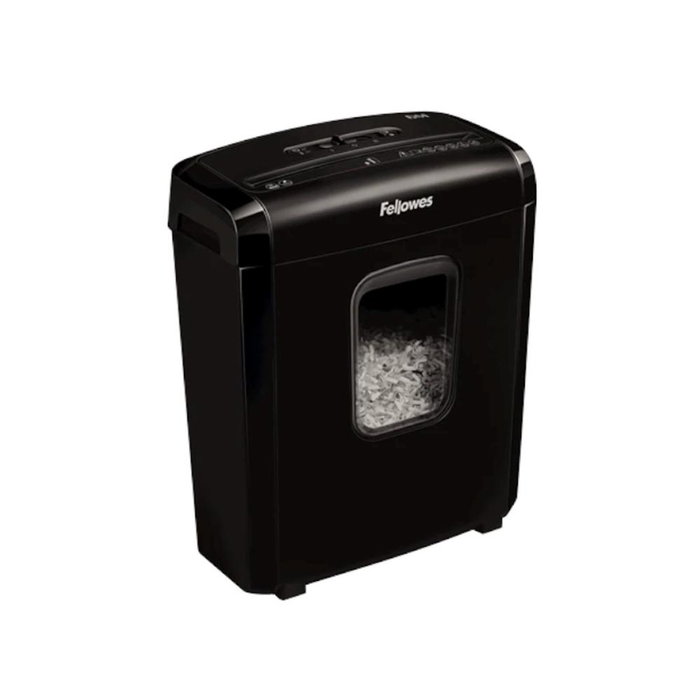 Fellowes 4631101 Destructeur de Papier 6M Minicorte Noir, Coupe 4x12mm, 6 Feuilles, 13L