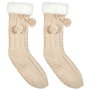 Sensly Chaussettes avec Pompons et Doublure Sherpa