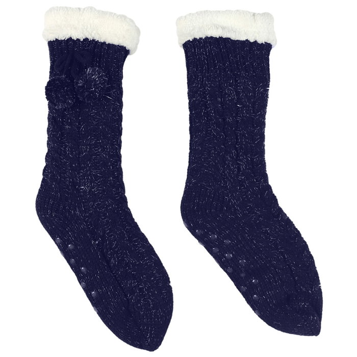 Sensly Chaussettes avec Pompons et Doublure Sherpa Sensly Chaussettes avec Pompons et Doublure Sherpa