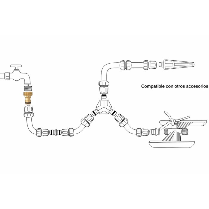 SATURNIA Adaptateur de tuyau en laiton 3/4 mâle