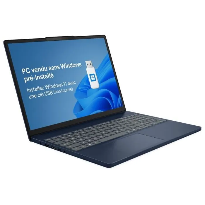 Lenovo IdeaPad Slim 3 15IRH10 PC portable 15.3" WUXGA IPS - Processeur Intel Core i5-13420H - RAM 24 Go - SSD 1 To - Clavier AZERTY - Sans Windows