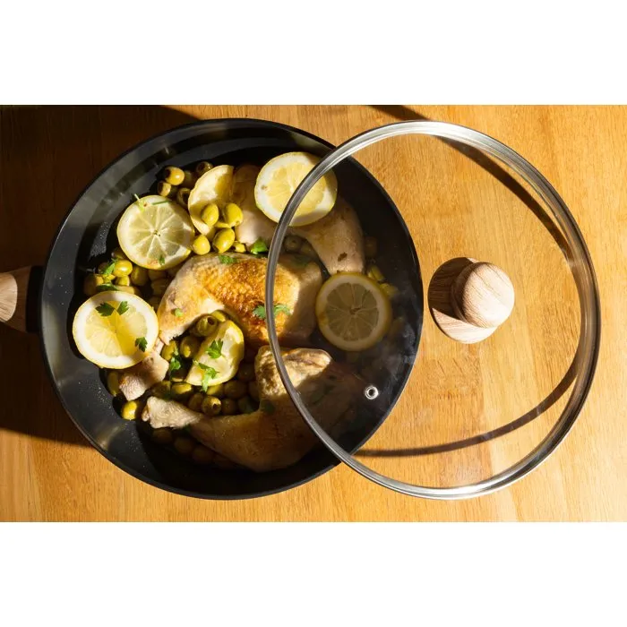 Pyrex Sauteuse avec couvercle Cook & Care 28 cm - Anti-adhérent sans PFAS - Compatible induction - Corps aluminium recyclé