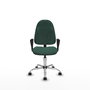 PIQUERAS Y CRESPO Chaise de bureau Algarra, tissu vert bouteille, base chromée, roulettes parquet
