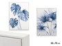 Giftdecor Tableau Toile Cadre Blanc Feuilles Bleu Assortis 50x70x3 cm (Set de 2)