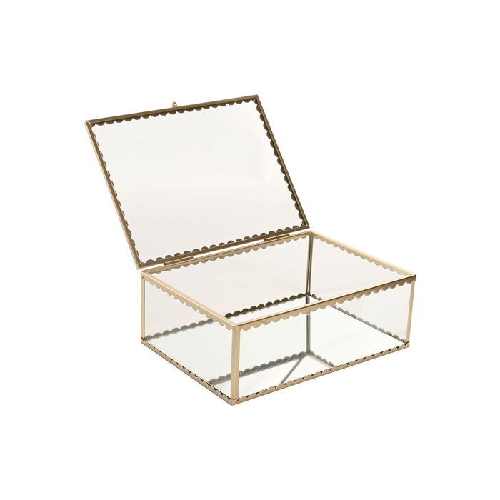 Home ESPRIT Boîte à bijoux Doré Métal Verre