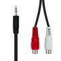 ProXtend Câble Mini-Jack 3-Pin Mâle vers 2 x RCA Femelle 20 cm Noir - Câble Audio