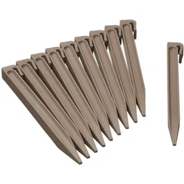 Nature - Ancres pour bordure de jardin en polypropylène recyclé H26,7 x 1,9 x 1,8 cm - Lot de 10 piquets - Couleur beige taupe