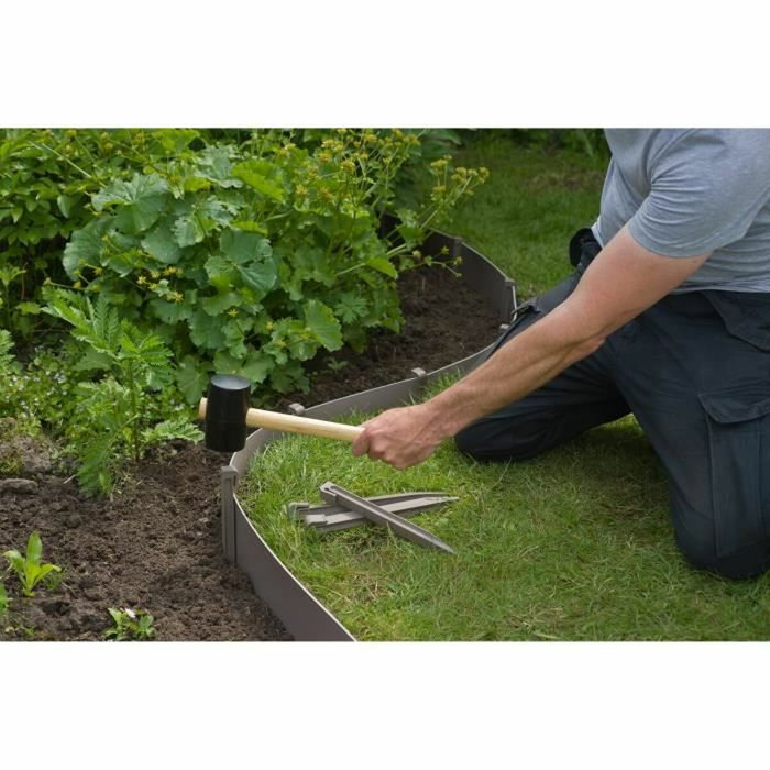 Nature Ancres pour bordure de jardin en polyéthylène recyclé - Beige taupe