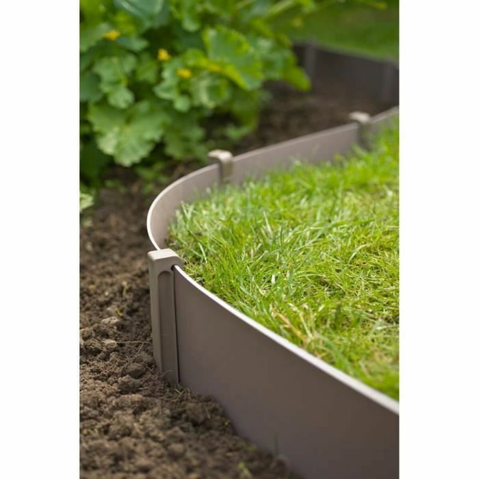 Nature Ancres pour bordure de jardin en polyéthylène recyclé - Beige taupe