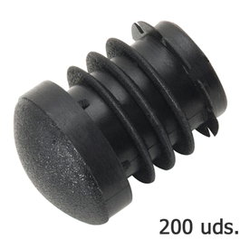 WOLFPACK LINEA PROFESIONAL Embout plastique rond rentrant noir 22 mm, sac de 200 unités