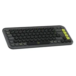 Logitech Pop Icon Keys - Clavier sans fil Bluetooth AZERTY Graphite avec touches multimédia, compatible Windows, Mac, Chrome OS, Linux