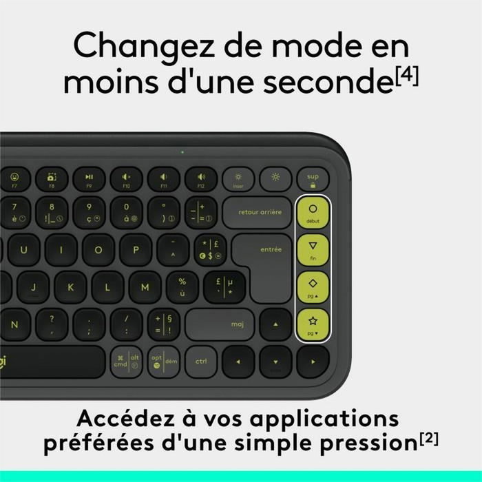 Logitech Pop Icon Keys - Clavier sans fil - AZERTY - Graphite