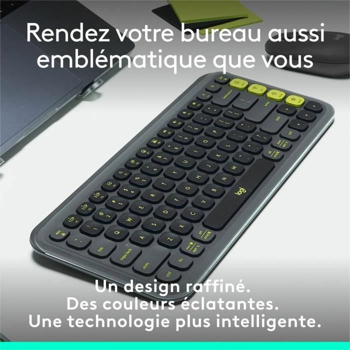 Logitech Pop Icon Keys - Clavier sans fil - AZERTY - Graphite