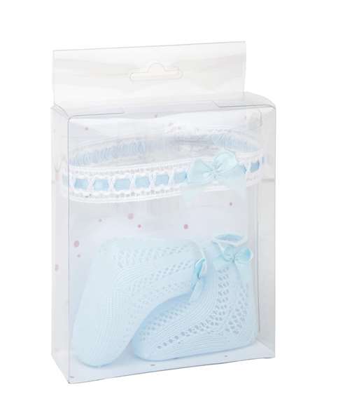 Muñecas Arias Set de chaussettes bleu avec bandeau pour la tête, langues: espagnol