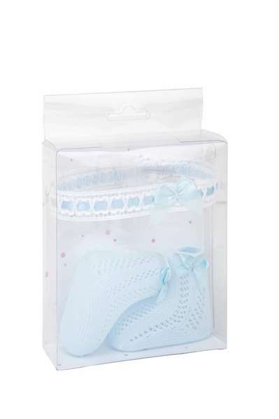 Muñecas Arias Set de chaussettes bleu avec bandeau pour la tête, langues: espagnol