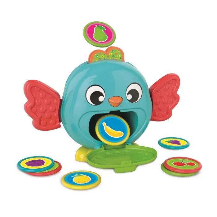 Clementoni L'oiseau tirelire Montessori - Jouet éducatif pour enfant avec jetons colorés - Développe dextérité manuelle, cognitif et sens du toucher