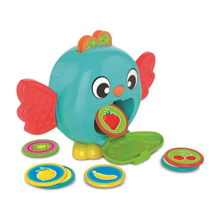 Clementoni L'oiseau tirelire Montessori - Jouet éducatif pour enfant avec jetons colorés - Développe dextérité manuelle, cognitif et sens du toucher