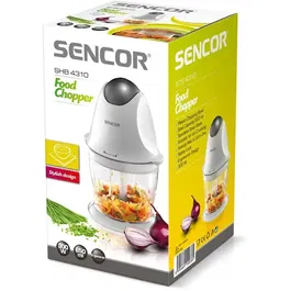 Sencor Hachoir SHB 4310 - 300 W, Bol 650 ml en Plastique, Lame en Acier Inoxydable, Antidérapant, Pour Fruits, Légumes, Viande