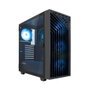 Coolbox GA300 Grid Line Boîtier PC Gaming Tour ARGB Verre Trempé USB-C 3.0 Ventilation 5 Ventilateurs Noir