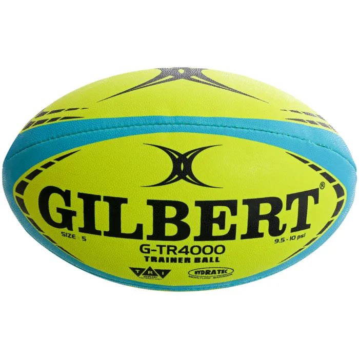 Gilbert GTR4000 Ballon de Rugby d'Entraînement Taille 4 Fluorescent - Lot de 5 Gilbert GTR4000 Ballon de Rugby d'Entraînement Taille 4 Fluorescent - Lot de 5