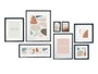 Giftdecor Set 8 Porte-photos Mural Passe-partout Noir 52x12x9 cm Orientation Horizontale + Verticale (Set de 4)