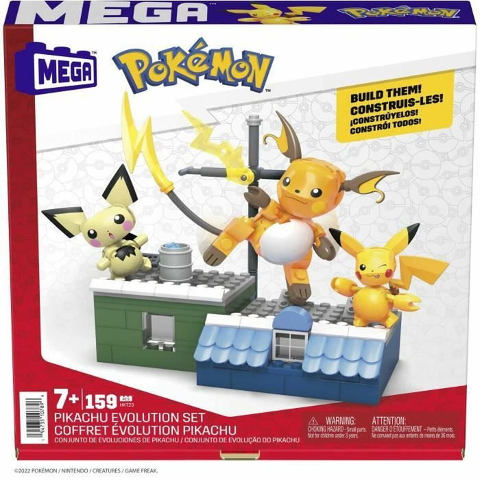 Mega Coffret de Construction Pokémon Évolutions Pikachu, Pichu et Raichu, 160 pièces Mega Coffret de Construction Pokémon Évolutions Pikachu, Pichu et Raichu, 160 pièces