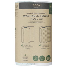 Cook Concept Duo de 2 Rouleaux de Lavettes Réutilisables