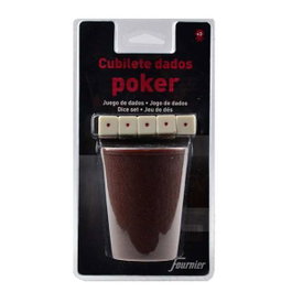 Fournier - Cubilete avec dés de poker - Jouet pour adulte et enfant à partir de 8 ans, sans piles nécessaires