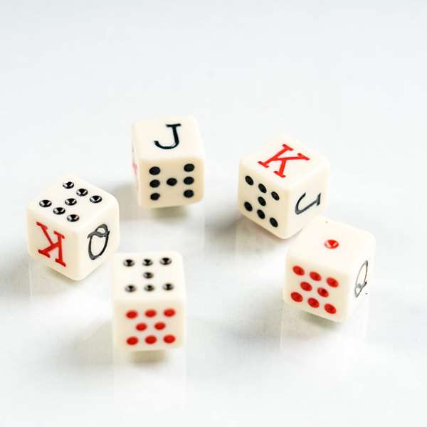 Fournier - Cubilete avec dés de poker - Jouet pour adulte et enfant à partir de 8 ans, sans piles nécessaires