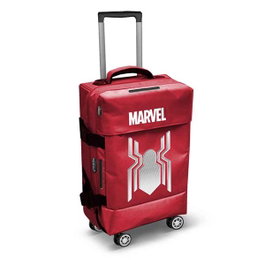 Karactermania Valise Cabine 4 Roues Souple à Thème Spiderman 35 x 20 x 55 cm - Port USB - Polyester - Pour Enfant